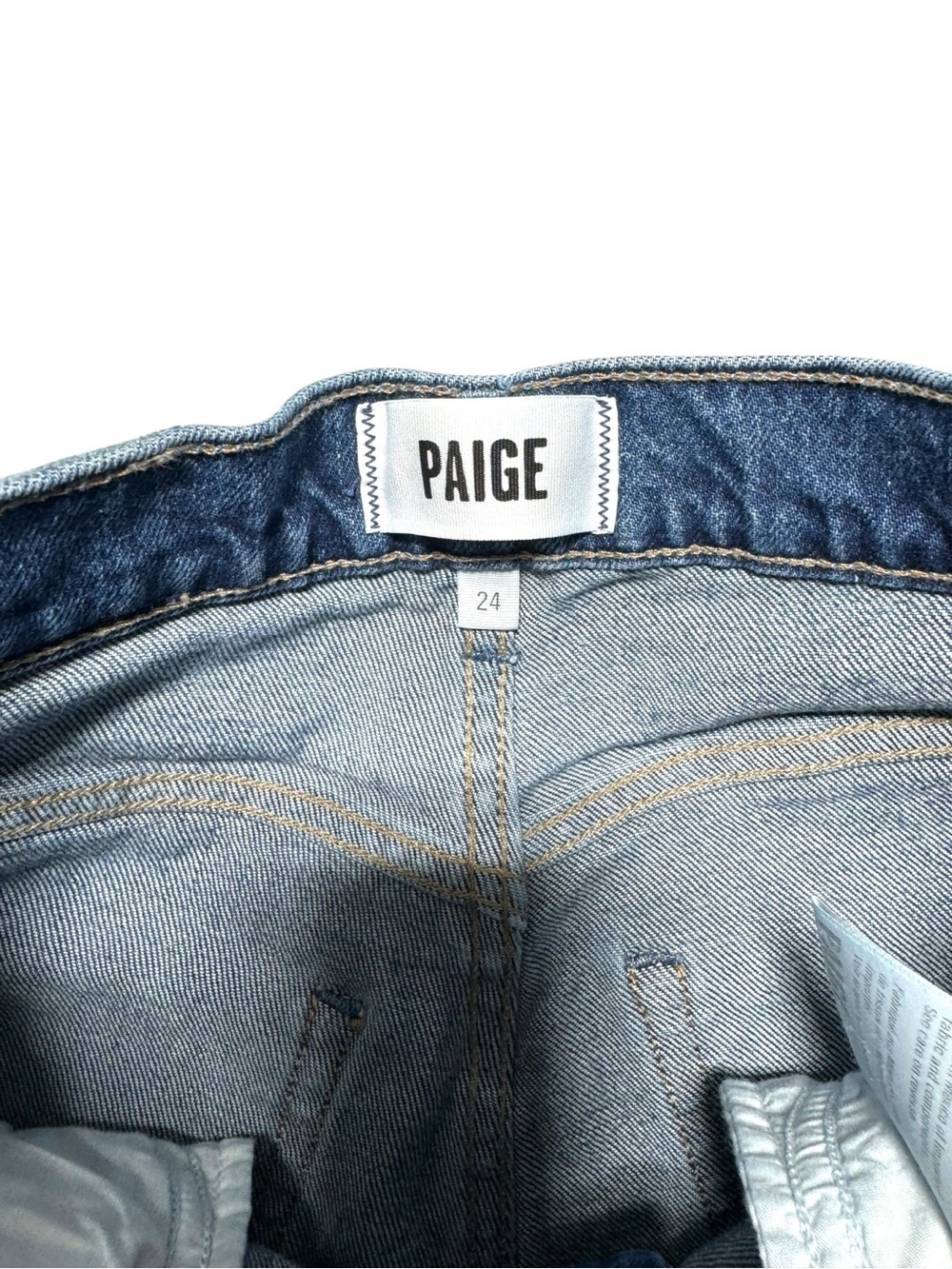 PAIGE Wide-Leg Denim Jeans in Medium Blue Size 24 Petite Ankle Boho Summer - Picture 3 of 11